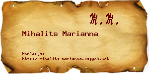 Mihalits Marianna névjegykártya